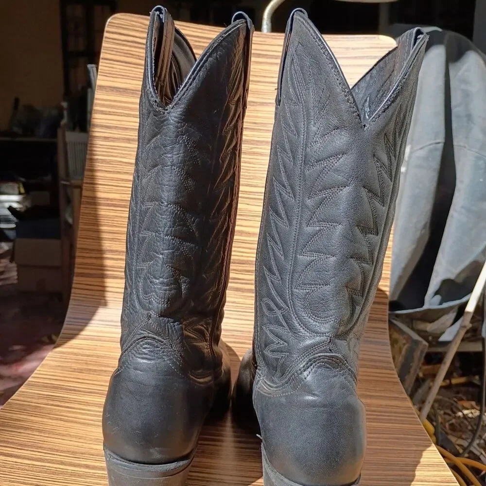 Unbranded Men's Black Western Boots
